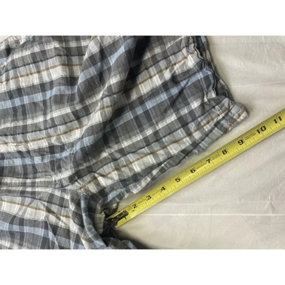 Banana‎ Republic Men's Flat Front 100% Cotton Blue Plaid Shorts 36